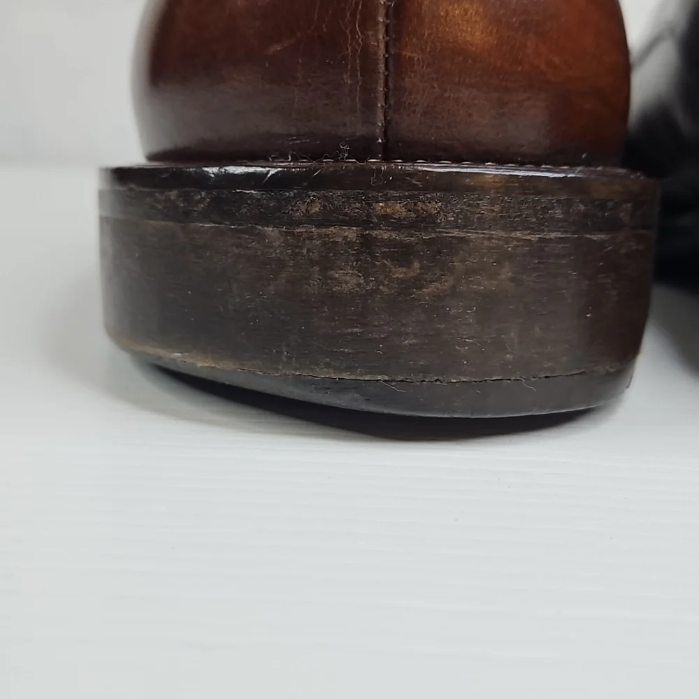 🛍Vintage Leather Dark Brown Lace Up Men's Shoes Double-Vida Made In Italy 91/2M